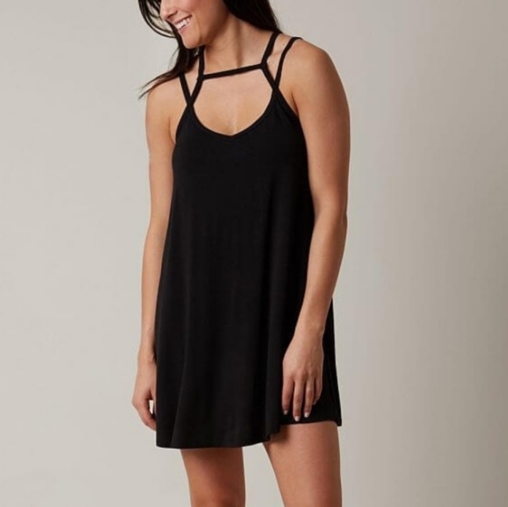 RVCA Black Strappy Mini Dress